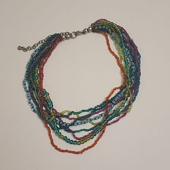 Multicolor Seed Bead Necklace - Picture 1 of 4